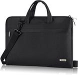 Sacoche Pour Ordinateur Portable Légère 13 13.3 13,3 14 Pouces Sac Pochette Housse Macbook Air Pro M1 M2 Retina Pc Imperméable Sac À Bandoulière Sac À Main Et Poignée Cachée Noir