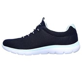 Skechers Femme Summits Sneaker, Navy Mesh Aqua Trim, 37.5 EU