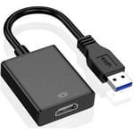 USB till HDMI-adapter, USB 3.0/2.0 till HDMI 1080p Videografikkabel