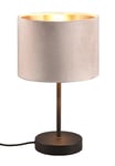 Trio Leuchten lampe de table Julieta 519000144, métal noir mat, abat-jour beige velours/doré, excl. 1x E27