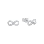 Amor Boucles d'oreilles clous boucles d'oreilles pour femme en argent sterling 925, avec zircone synthétique, 1,2 cm, argent, infini, livrées dans une boîte cadeau à bijoux, 2022977