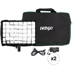 Ledgo LG-E2686 Bi-Color LED Large Pad 2-Light Kit with Eggcrate Grid and Bag