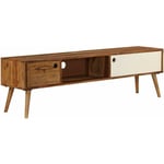 Meuble télé buffet tv télévision design pratique 140 cm bois solide de sesham