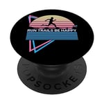 Trail Running Trail Runner Run Trails Be Happy PopSockets PopGrip Interchangeable