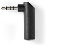 3.5 mm minijack han 90° vinklet adapter - 4-Pole