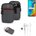 Belt bag + headphones for Huawei P30 lite New Edition Phone case