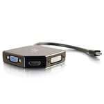 C2G Mini DisplayPort to HDMI  VGA  or DVI Adapter Converter - videokonverter - svart