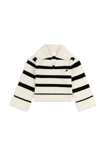 Clio Cropped Sweater - Black / Off White Stripe