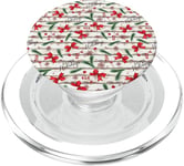 White Red Green Xmas Pattern For Happy Holidays Christmas PopSockets PopGrip for MagSafe