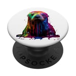 Rainbow Sea Otter Paint. PopSockets Swappable PopGrip