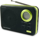 radio réveil portable FM mp3 USB SD vert noir