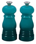 Le Creuset Set de Moulins à Sel et Poivre, Mécanisme en Céramique, Bleu Caraïbes, 96002500490000