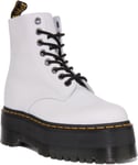 Dr Martens 1460 Pascal Max Womens Lace Up Platform Boots In White Size UK 3 - 8