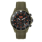 ICE-WATCH - Ice Chrono Khaki Orange - Montre Verte pour Homme avec Bracelet en Silicone - Chrono - 020884 (Large)