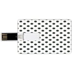 16G USB Flash Drives Credit Card Shape Retro Memory Stick Bank Card Style Nostalgic Polka Dots Pattern with Large Round Circles Minimalist Modern Art Print Decorative,Charcoal Grey Waterproof Pen Thum