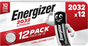 12 X Energizer CR2032 Battery 2032 BR2032 Lithium 3V Coin Cell Button Batteries