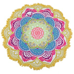 Tapis Rond 150X150 Cm Serviette De Couverture De Tapis De Yoga De Plage Antidérapante pour Couverture D'Entraînement d'exercice De Remise en Forme À Domicile