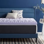 LUCID Surmatelas en Mousse à mémoire de Forme Lavande de 7,6 cm, 12,7 cm, apaisant, Zones de Confort convolutées, très Grand lit californien