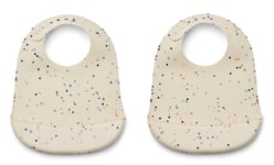 Liewood haklapp silikon Tilda 2-pack, splash dots/snäckor