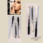 Saffron Eyeliner Black White Kohl Eye Liner Double Pencil Soft 2 in 1 Pencil