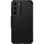 OtterBox Strada Case for Samsung Galaxy S23+, Shockproof, Drop proof, Premium Leather Protective Folio with Two Card Holders, 3x Tested to Military Standard, Black, Non-Retail Packaging