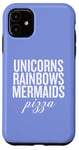 Coque pour iPhone 11 Licorns Rainbow Sirènes Pizza Fun