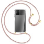 Collier pour Xiaomi Poco M3 or rose (O) Etui Coque de protection avec cordon