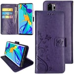 Etui Huawei P30 Pro Etui Cuir Huawei P30 Pro Flip Cover Avec Fonction Stand Et Fentes De Carte De Crédit Flexible Souple Tpu