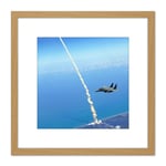 Space Shuttle Atlantis Launch Strike Eagle Patrol Photo 8X8 Inch Square Wooden Framed Wall Art Print Picture with Mount