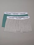 Calvin Klein Kids' Cotton Stretch Trunks, Pack of 2, Grey/Green