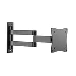 ProperAV Heavy Duty Swing Arm TV Wall Bracket 13" 19" 22" 23" 24" 28" Tilt 70° VESA Max 100x100 Black