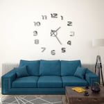 The Living Store - Horloge murale 3D Design moderne 100 cm xxl Argenté Argent