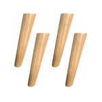 JNMDLAKO 4 Pieces Solid Wood Replacement Oblique Cone Furniture Feet Wood Color Wood Table Legs Furniture Legs for Sofa Bed Cabinet Chair Couch Feet Wood Furniture Legs(20cm)