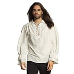 Boland - Chemise de Pirate, pour Homme, Blanc crème, Chemise de Pirate, Chemisier, boucanier, Flibustier, Voleur, médiéval, Costume, Carnaval, fête, fête à thème