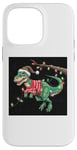 Coque pour iPhone 14 Pro Max Christmas Dinosaur T-Rex Lights Chapeau amusant Pull Espace