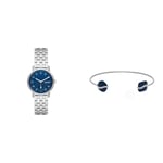 SKAGEN Women's Watch Kuppel Lille and Bracelet Sofie Sea Glass, Silver Stainless Steel, Set