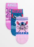 Disney Lilo & Stitch Trainer Socks 3 Pack 4-5.5 Pink female