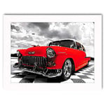 postergaleria Image dans le cadre | Affiche | Moderne | Mur | Artiste | Différents thèmes 30 x 40 cm | (Voiture rouge)