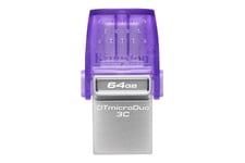 Kingston DataTraveler microDuo 3C - USB flashdrive - 64 GB