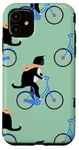 Coque pour iPhone 11 Cat Riding Bicycle with neck warmer for cat & bike lovers