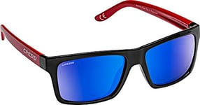 Cressi Bahia Sunglasses Lunettes de Soleil Sportif Mixte, Noir/Rouge/Verres Miroir Bleu, Taille Unique