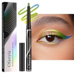 Ofanyia Crayon Eyeliner Multichrome, Eyeliner Gel Métallique, Maquillage Eyeliner Couleur Intense, Crayon Eyeliner Gel Imperméable et Facile à Colorier (03#Yellow Green Indigo Eyeliner)