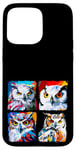 iPhone 15 Pro Max White Owl bird Pop Art Colorful Drawing Painting Case