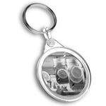 Keyring Circle - BW - Iced Tea Lemonade Ice Drink Cafe  #37462