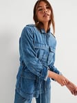 Only Utility Denim Jacket - Medium Blue, Blue, Size L, Women