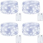 Lycxames - aiducho Guirlande Lumineuse [Lot De 4], Mini Guirlande Led a Pile 5m 50 Leds Intérieur Et Extérieur Décoration Lumière Pour Chambre Noël