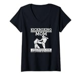 Womens Kickboxing Mom Mother Quote Funny Kickboxer V-Neck T-Shirt