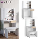 Coiffeuse coiffeuse Dekos Vicco commode de coiffeuse miroir blanc sonoma