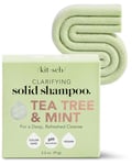 Kitsch Tea Tree & Mint Clarifying Shampoo Bar for Dandruff | Anti-Dandruff Shampoo for Itchy Scalp | Sulfate-Free Hair Shampoo | Vegan Shampoo Bar | For All Hair Types