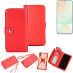 Wallet Mobile phone cover Samsung Galaxy S24 FE Phone protective Case red